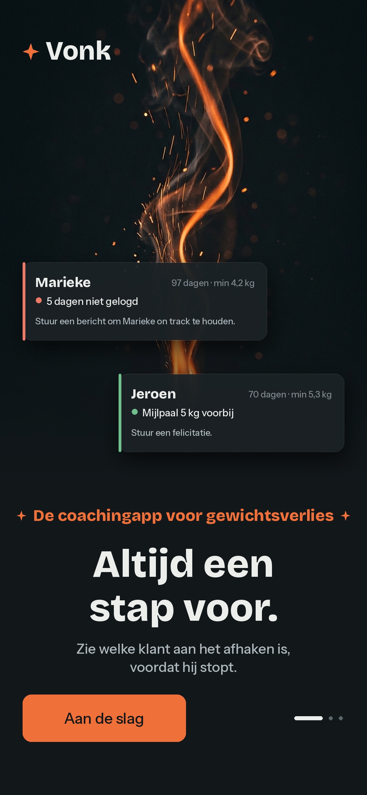 Vonk app op een telefoon